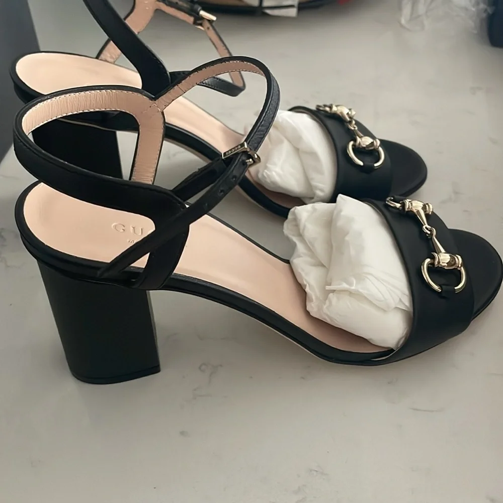Black Gucci Miro Horsebit Heels Size 38